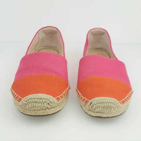 J. Crew Pink Orange Canvas Espadrille Flats 7 - Picture 4 of 12
